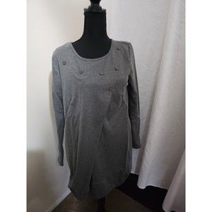 Woman's Grey  Shirt with pockets Size L Unbranded #35